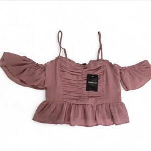 Forever 21 Dusty Pink Ruffle Blouse